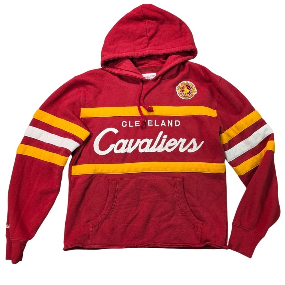 Mitchell & Ness Cavaliers Hardwood Classics Throwback Hoodie Red Womens L